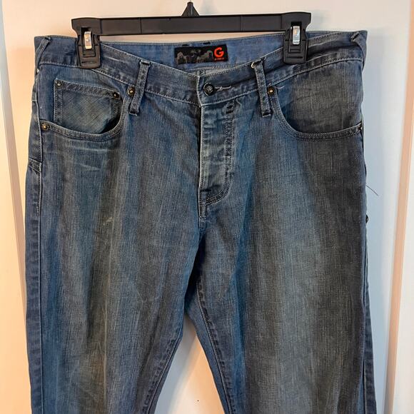 G by Guess Straight Leg Rolland Low Bootcut Jeans Size 34 - Picture 3 of 13